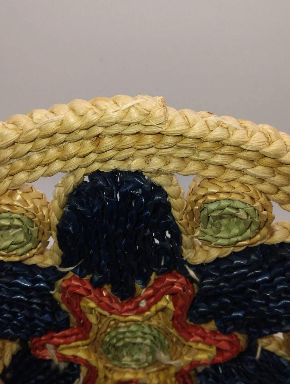 Pair Of Vintage Boho Raffia/Rattan Trivets/Wall Decor.   READ.